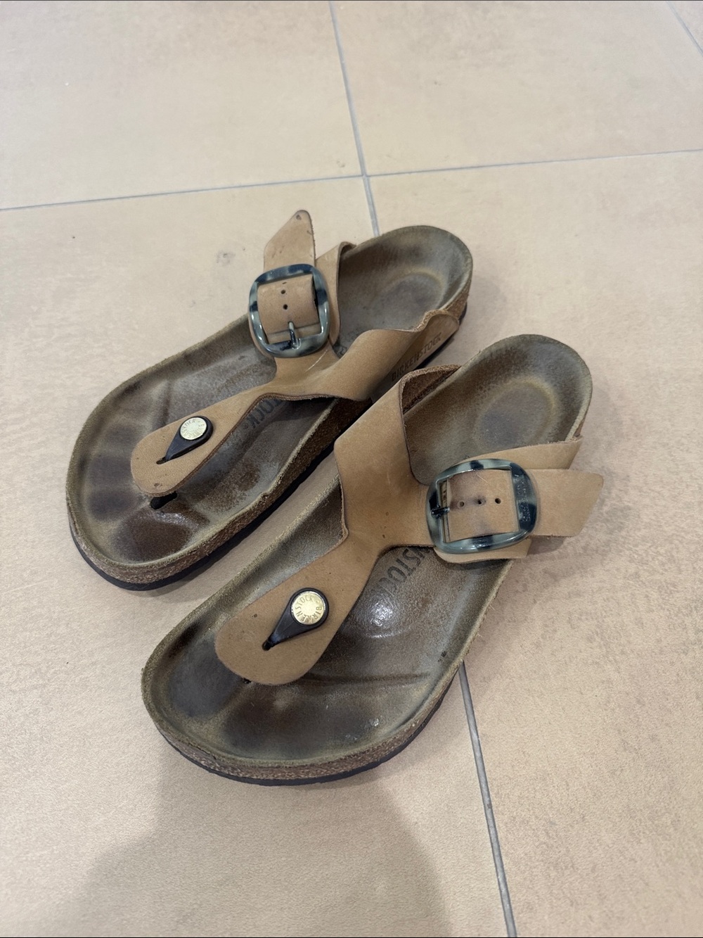 Birkenstock Brown Buckle Toe-Post Sandals